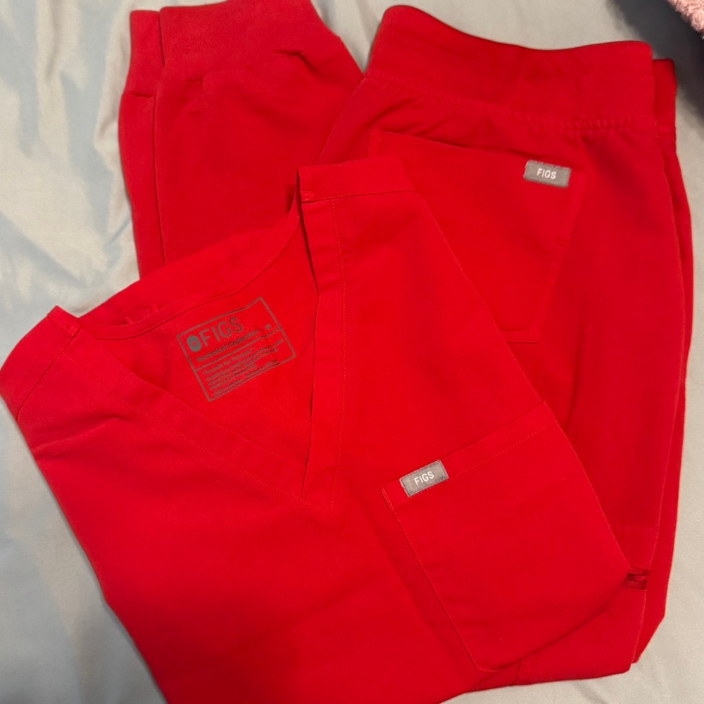 Figs Vivid Red Medical Scrub Set